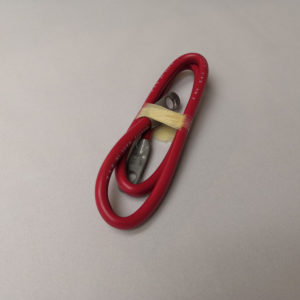 Red battery cable, 4 gauge, 32" long.