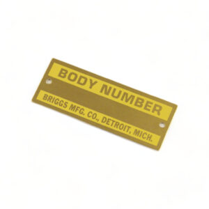 Body number plate Model A