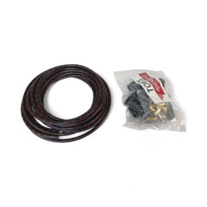 Spark plug wire set Black w/ red stripes
