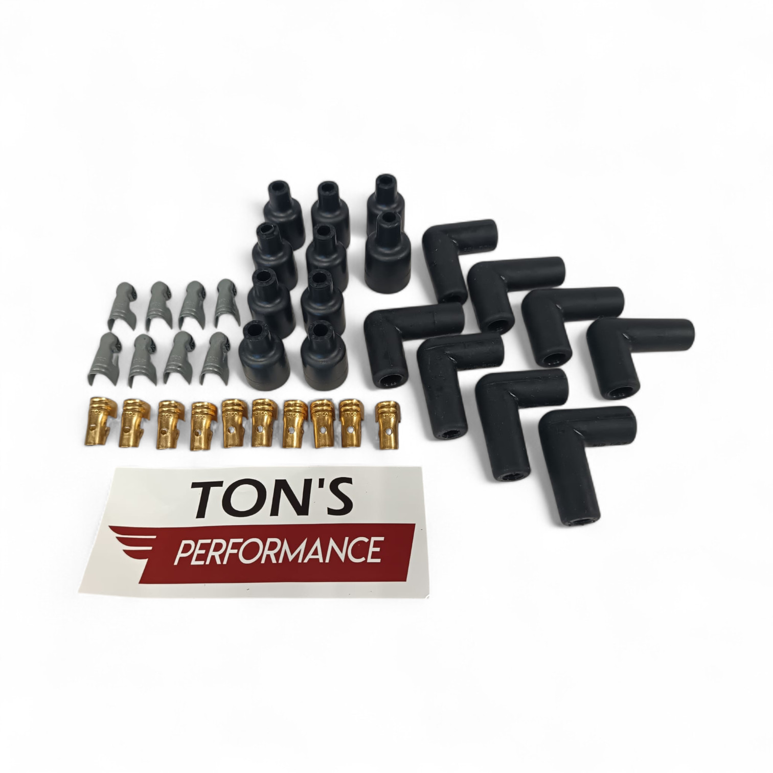 Spark plug wire set Black w/ green stripes - Image 3